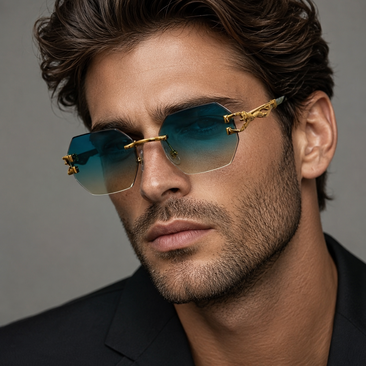 Royal Panther Rimless Sunglasses