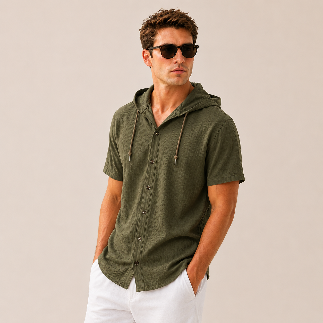 Santorini Hooded Summer Shirt