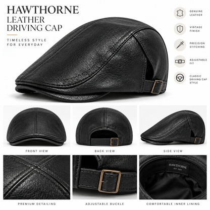 Marlow Leather Driving Cap