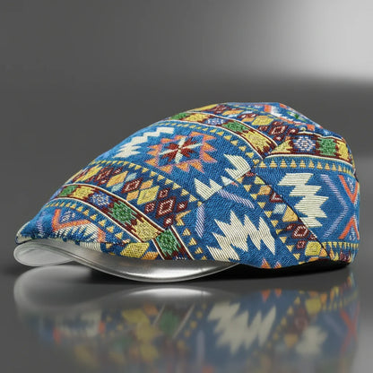 Vintage Tribal Flat Cap
