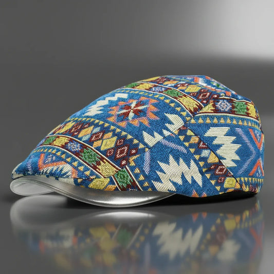Vintage Tribal Flat Cap