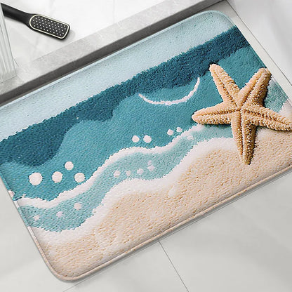 Coastal Waves Anti-Slip Bathroom Rug