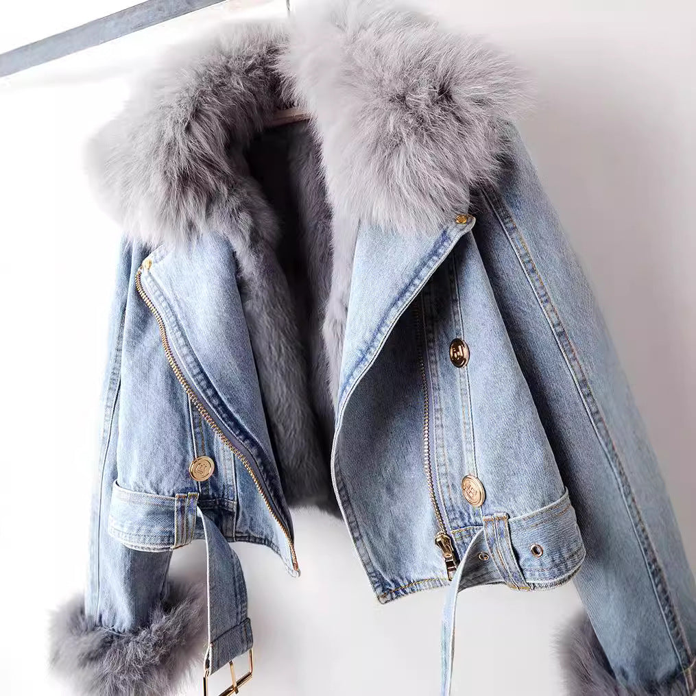 Elara Fur Denim Jacket