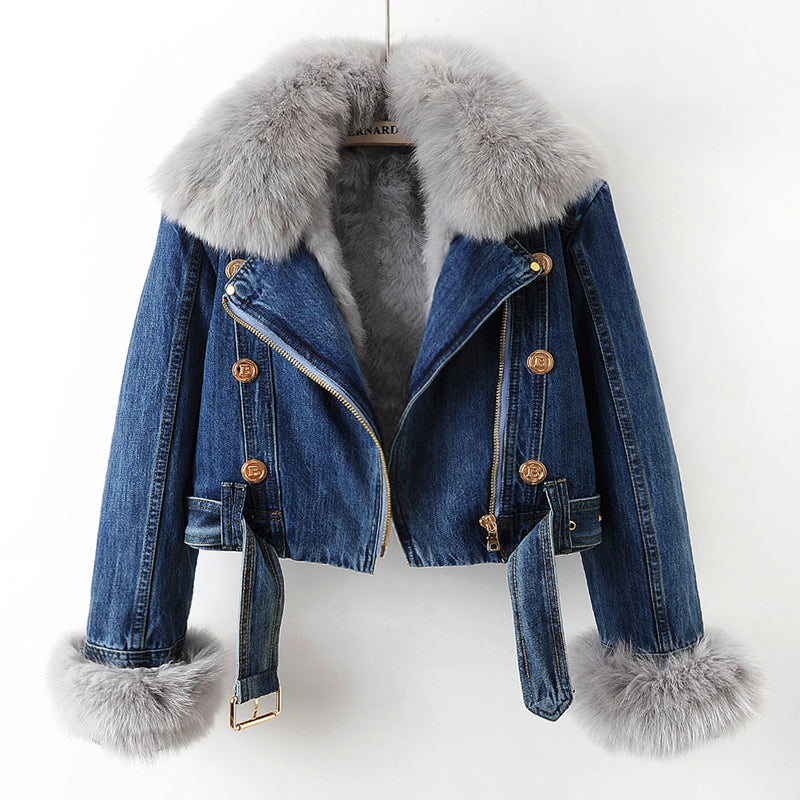 Elara Fur Denim Jacket