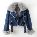 Elara Fur Denim Jacket