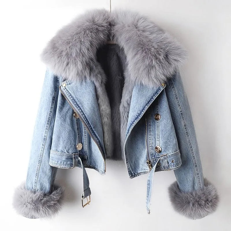 Elara Fur Denim Jacket