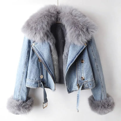 Elara Fur Denim Jacket