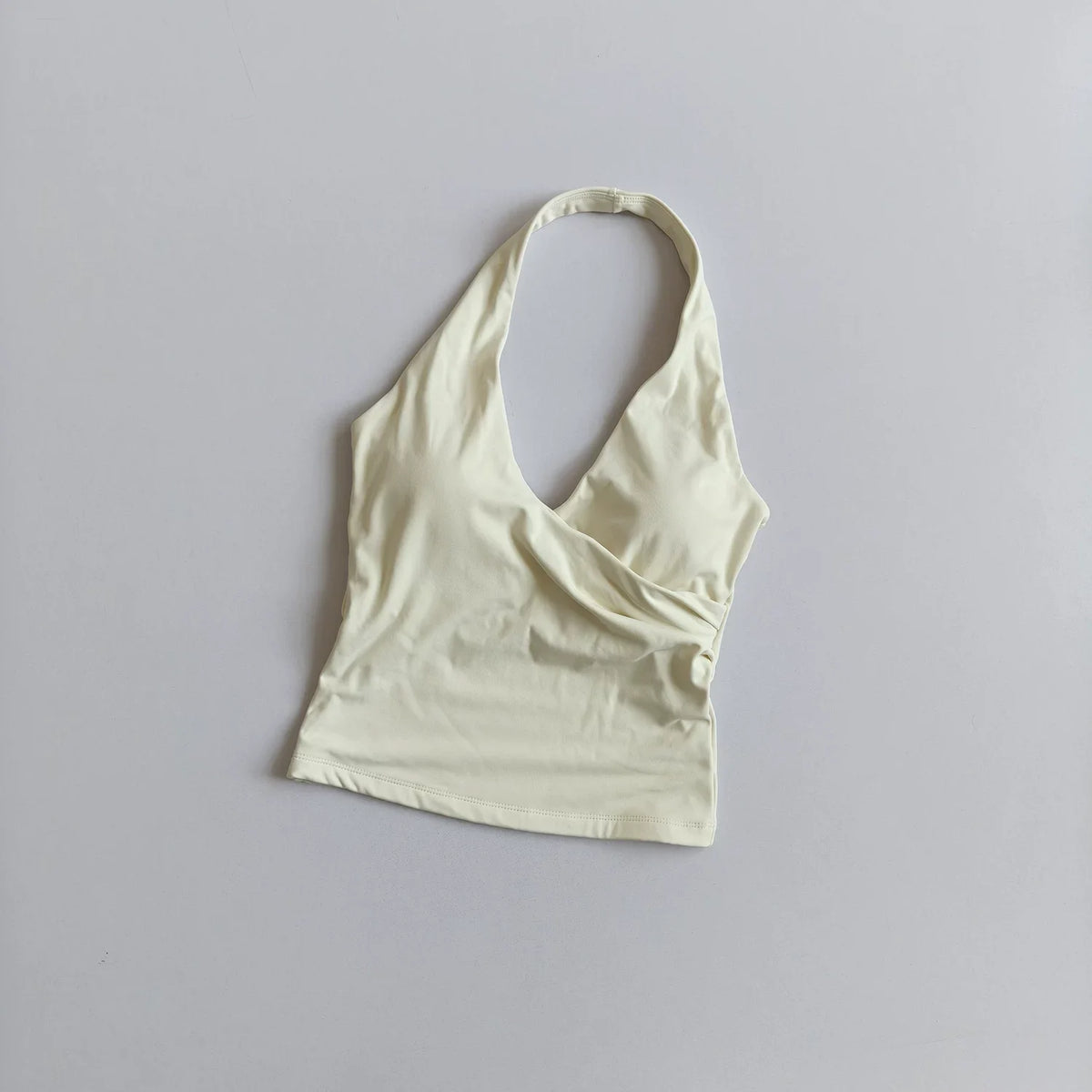Women's Sexy V-Neck Fitness Bra Nude Sports Bra Hanging Neck Yoga Suit Vest Comfortable Breathable Gym Top for Active Wear