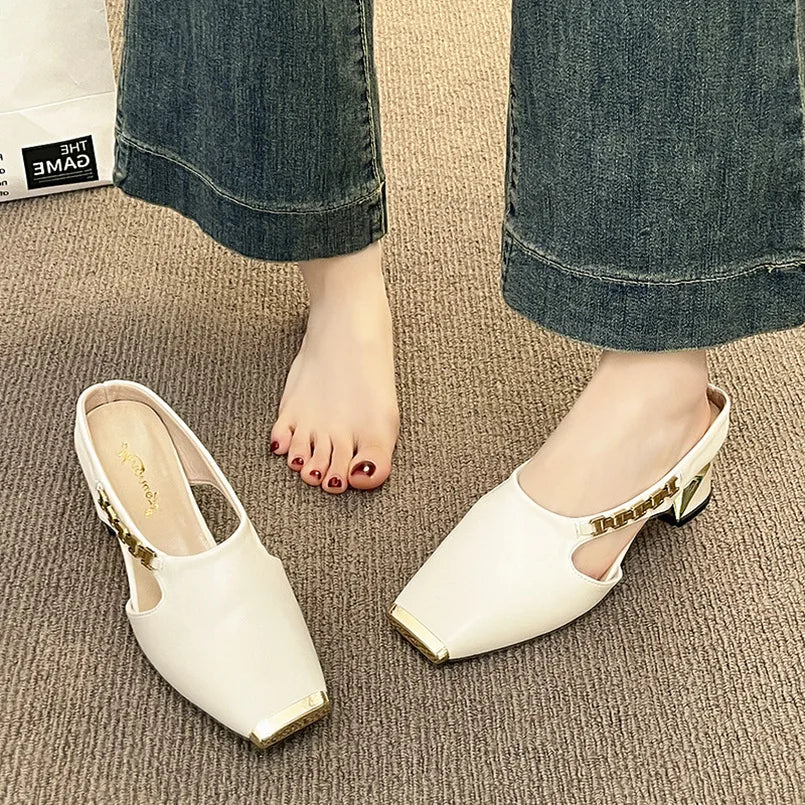 Auréa Chain Mule Heels