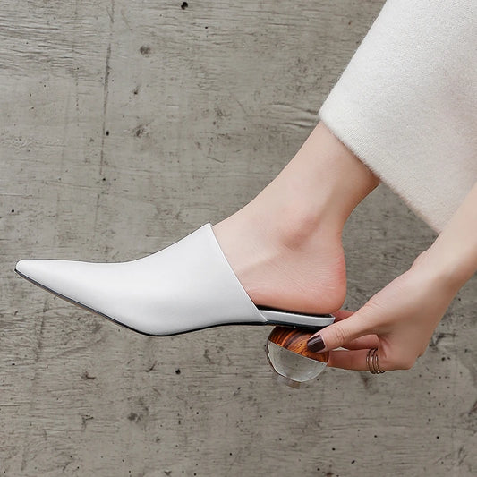 Elara Sculpted Heel Pointed Mule