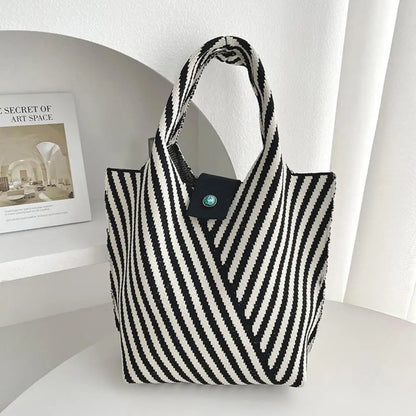 Vintage Striped Knitted Handbag
