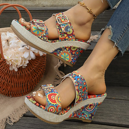 Boho Bloom Wedge Sandals