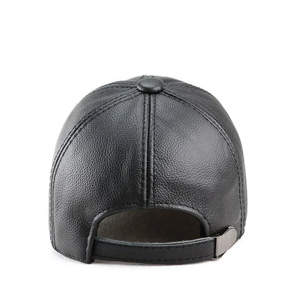 Genuine Cowhide Leather Baseball Cap for Men Women for Fall Winter Outdoor Sports Hat