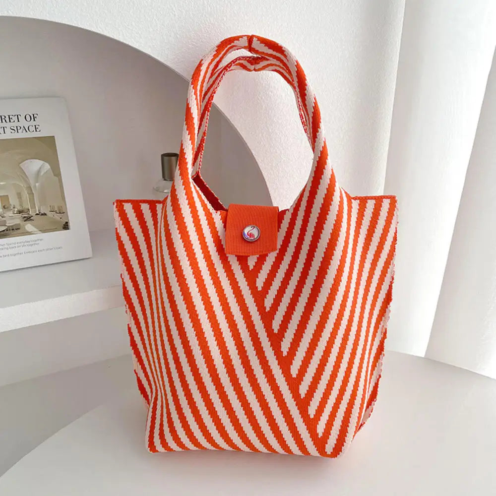 Vintage Striped Knitted Handbag