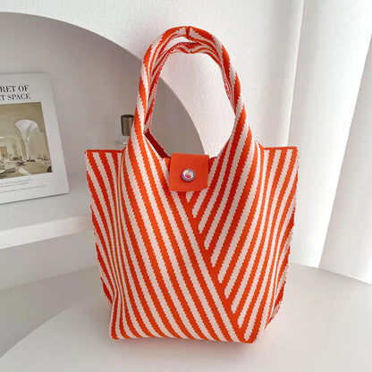 Vintage Striped Knitted Handbag