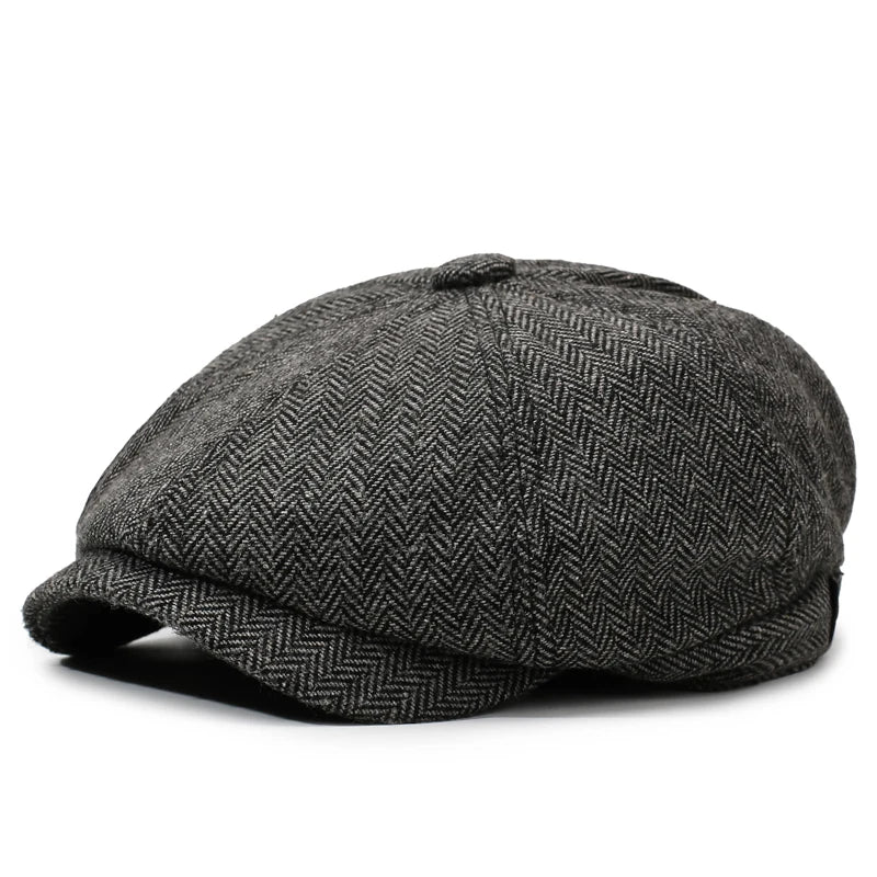 Unisex Casual Newsboy Hat for Travel, Shopping & Vacation - Retro Beret for Spring, Autumn & Winter