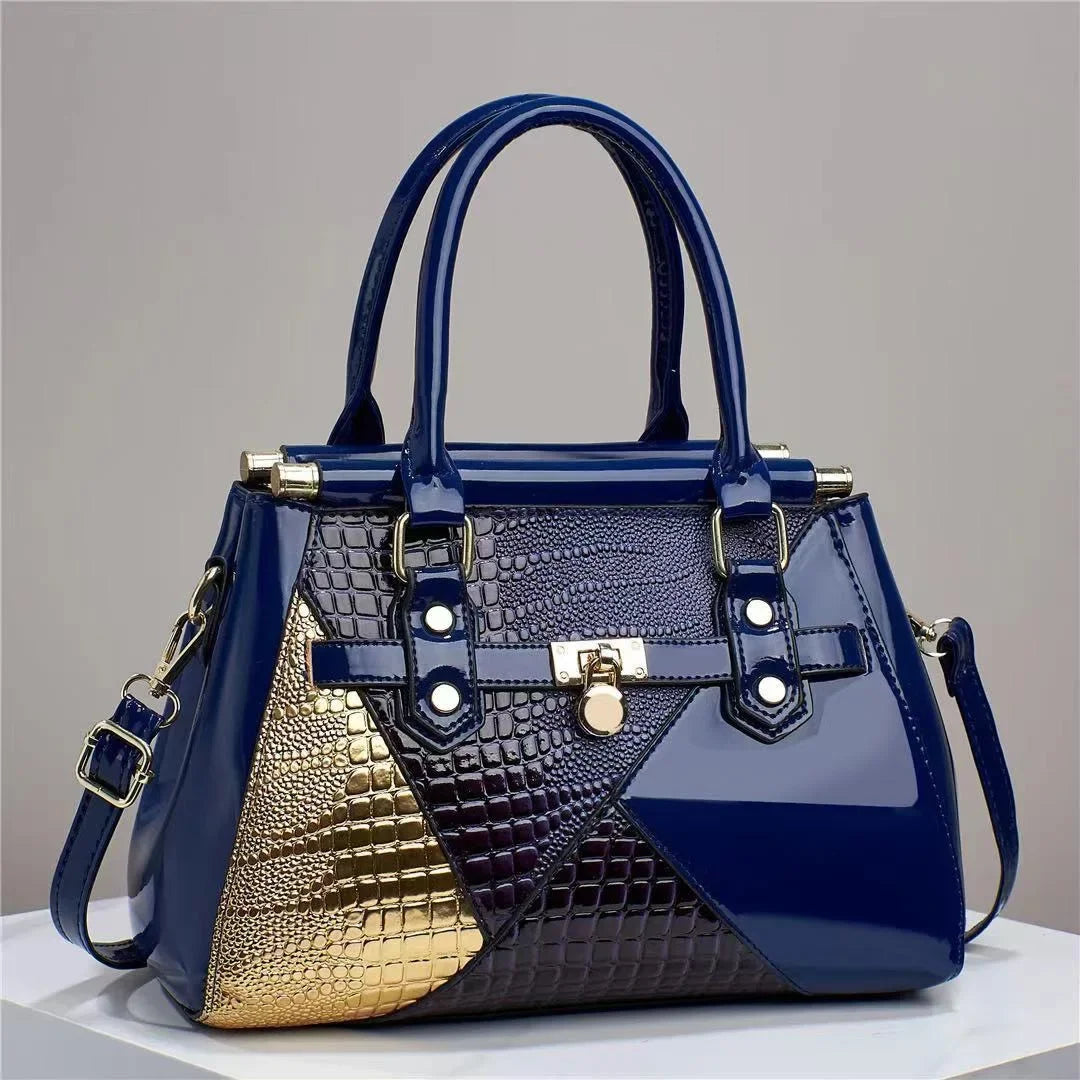Noir Éclat Croc Luxe Handbag