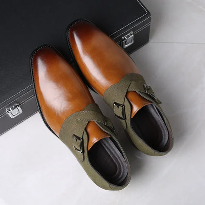 Imperial Dual-Tone Monk Strap Shoes