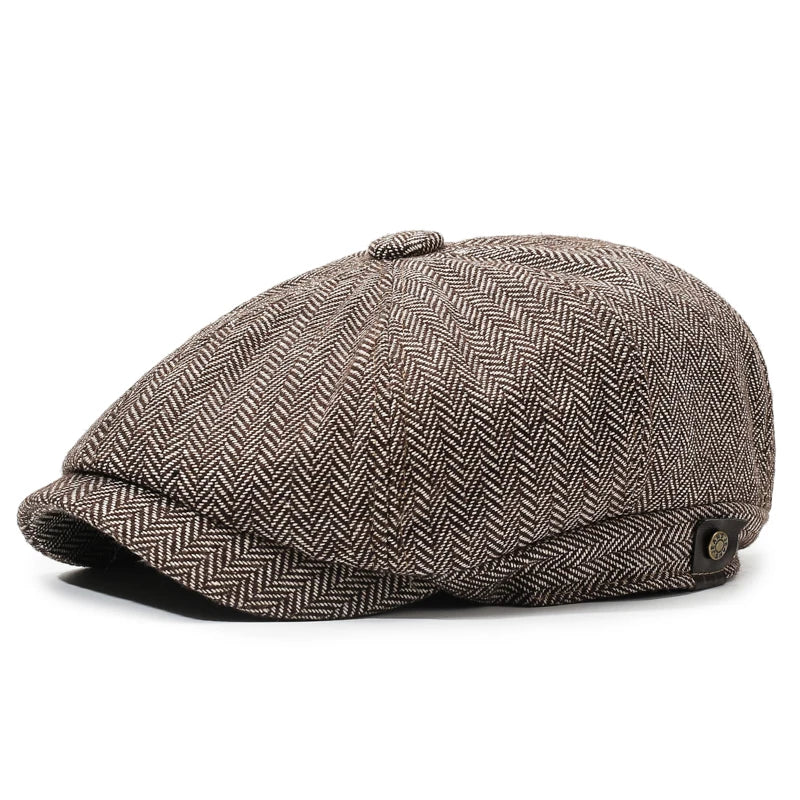 Unisex Casual Newsboy Hat for Travel, Shopping & Vacation - Retro Beret for Spring, Autumn & Winter
