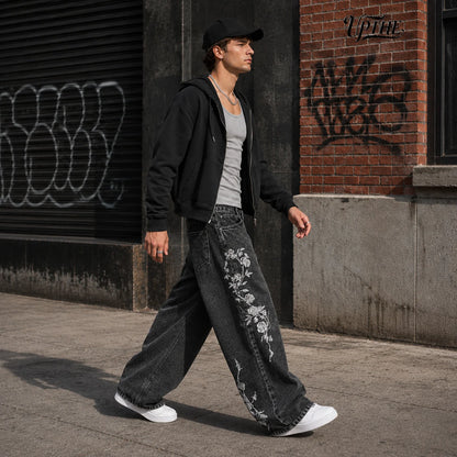 Noir Rose Street Baggy Jeans
