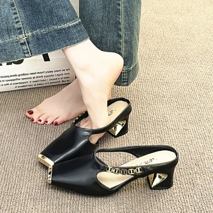 Auréa Chain Mule Heels