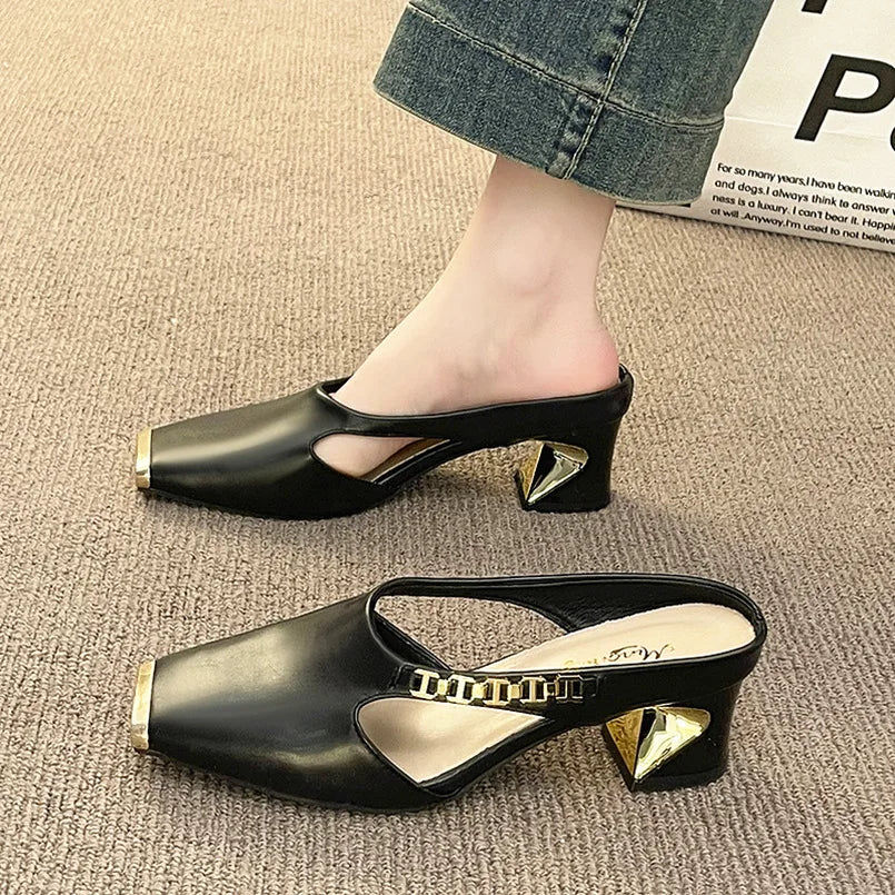 Auréa Chain Mule Heels