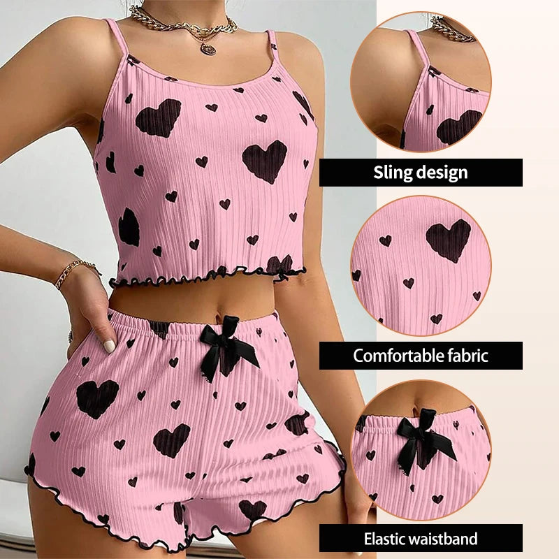 Sweetheart Ribbed Lounge Set