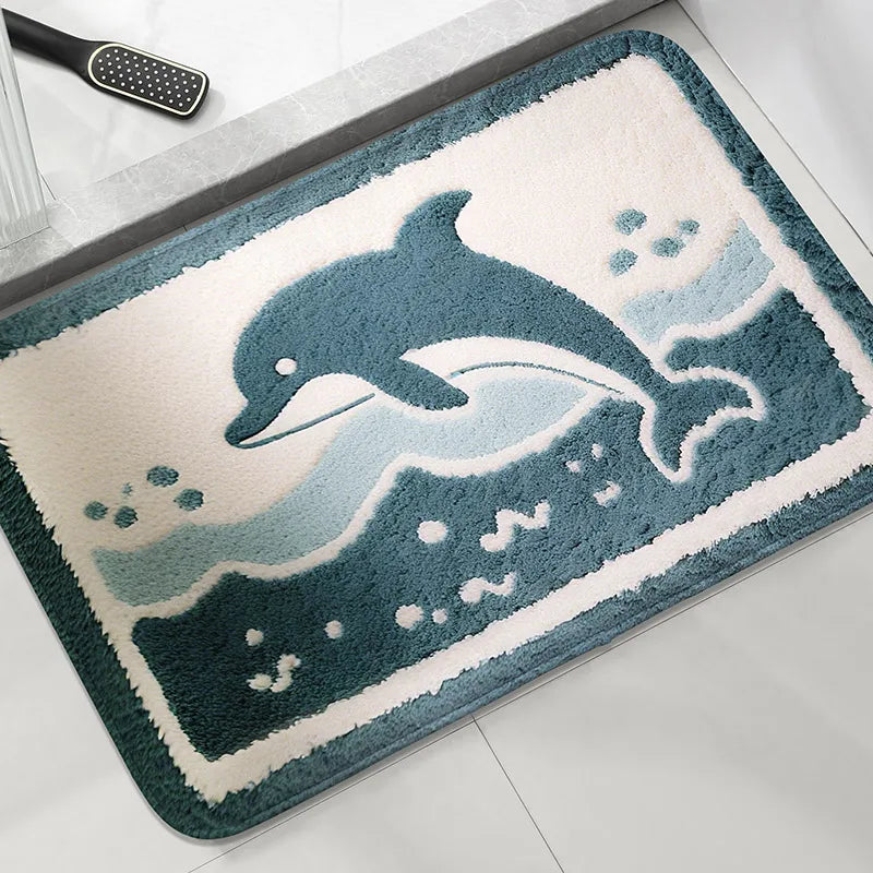 Coastal Waves Anti-Slip Bathroom Rug