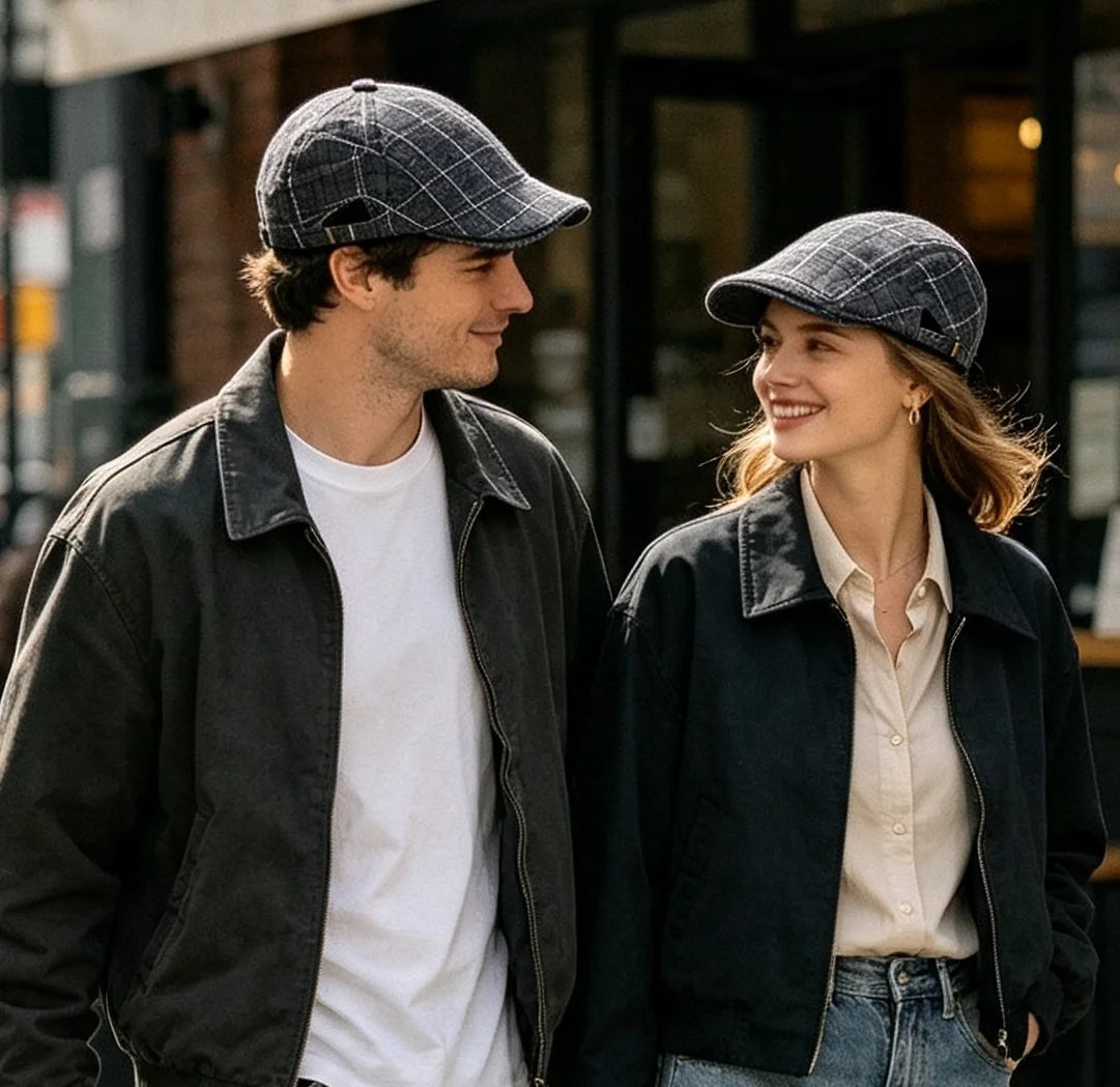 Oohmy Cotton Berets Men Women Casual Gatsby Ivy Hat Outdoor Golf Driving Flat Hat Cabbie Driver Newsboy Cap Vintage Headwear