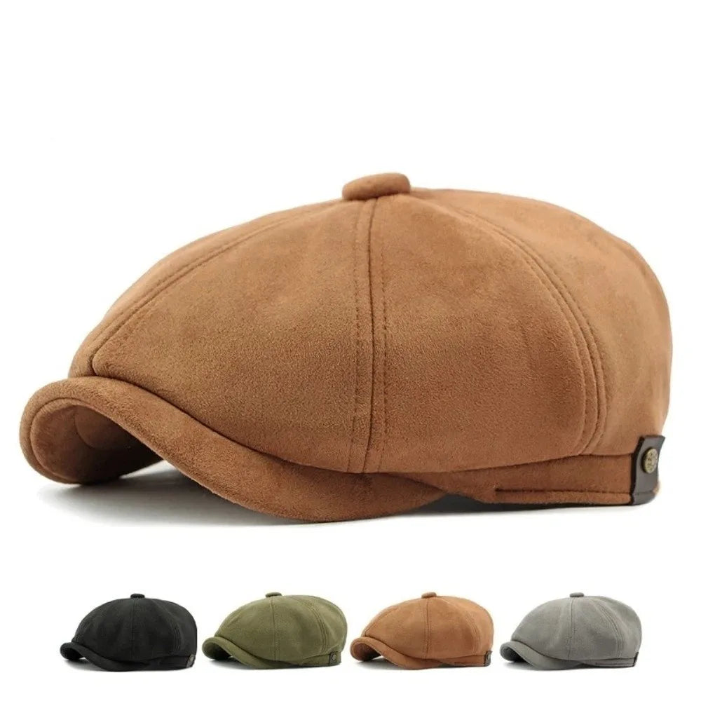 Lennox Suede Newsboy Cap