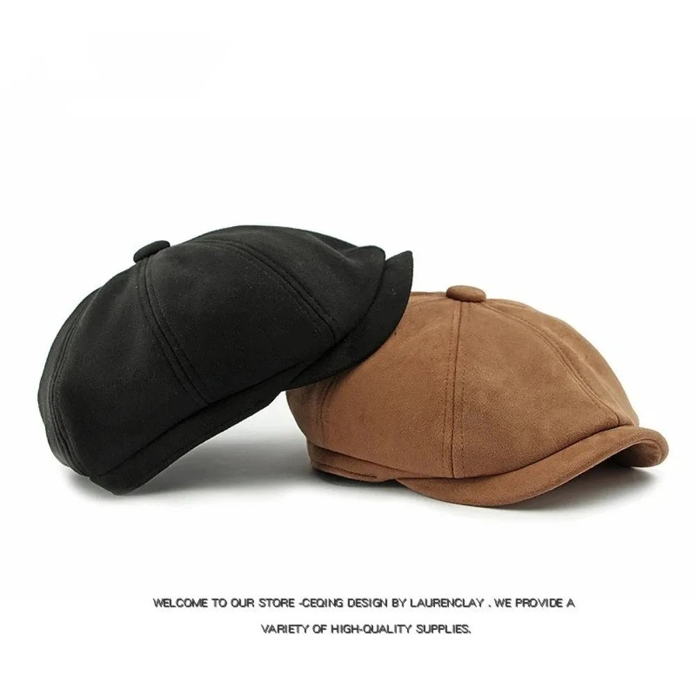 Lennox Suede Newsboy Cap