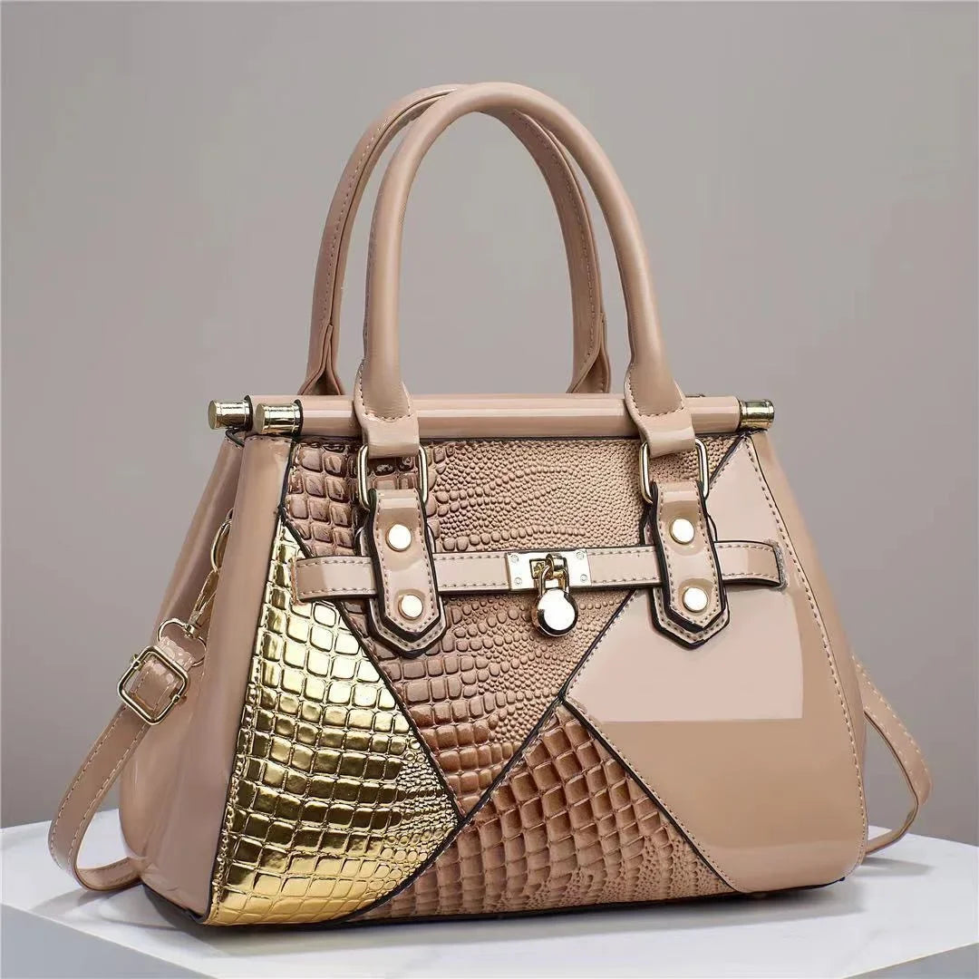 Noir Éclat Croc Luxe Handbag