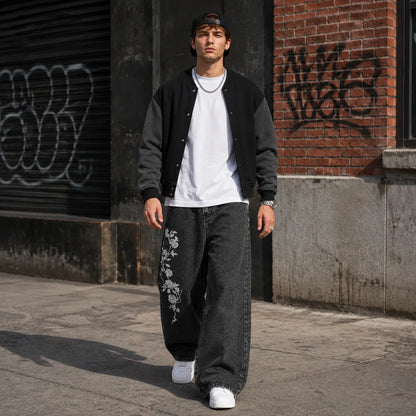 Noir Rose Street Baggy Jeans