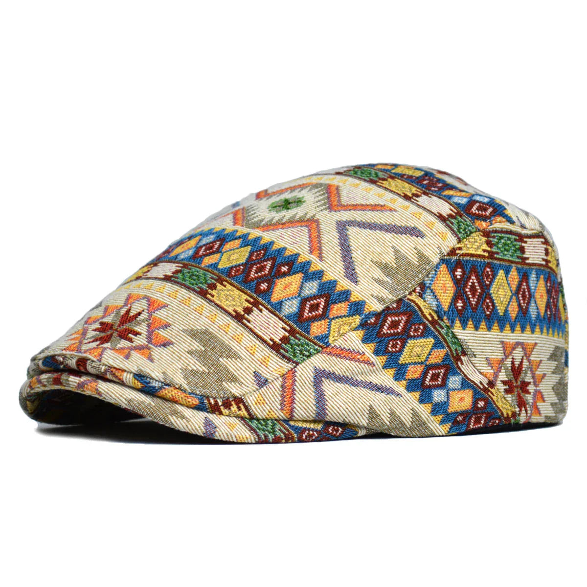 Vintage Tribal Flat Cap