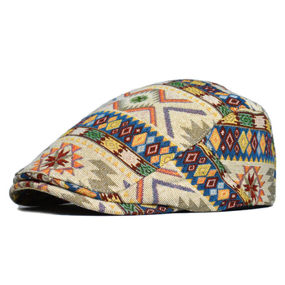 Vintage Tribal Flat Cap