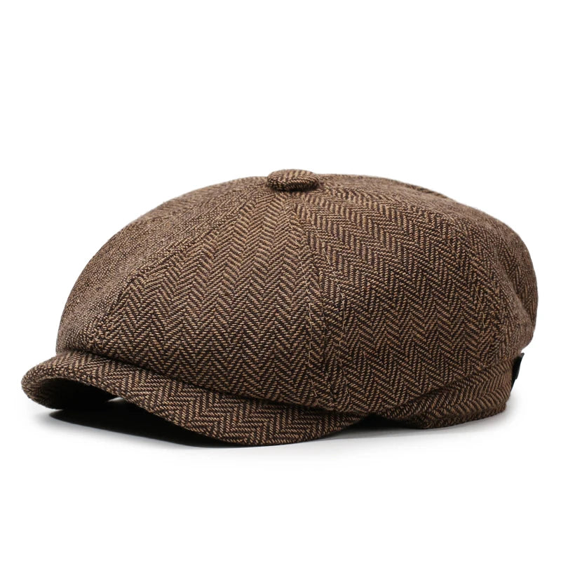 Unisex Casual Newsboy Hat for Travel, Shopping & Vacation - Retro Beret for Spring, Autumn & Winter