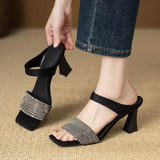 Amoura Crystal Spike Heel Slides