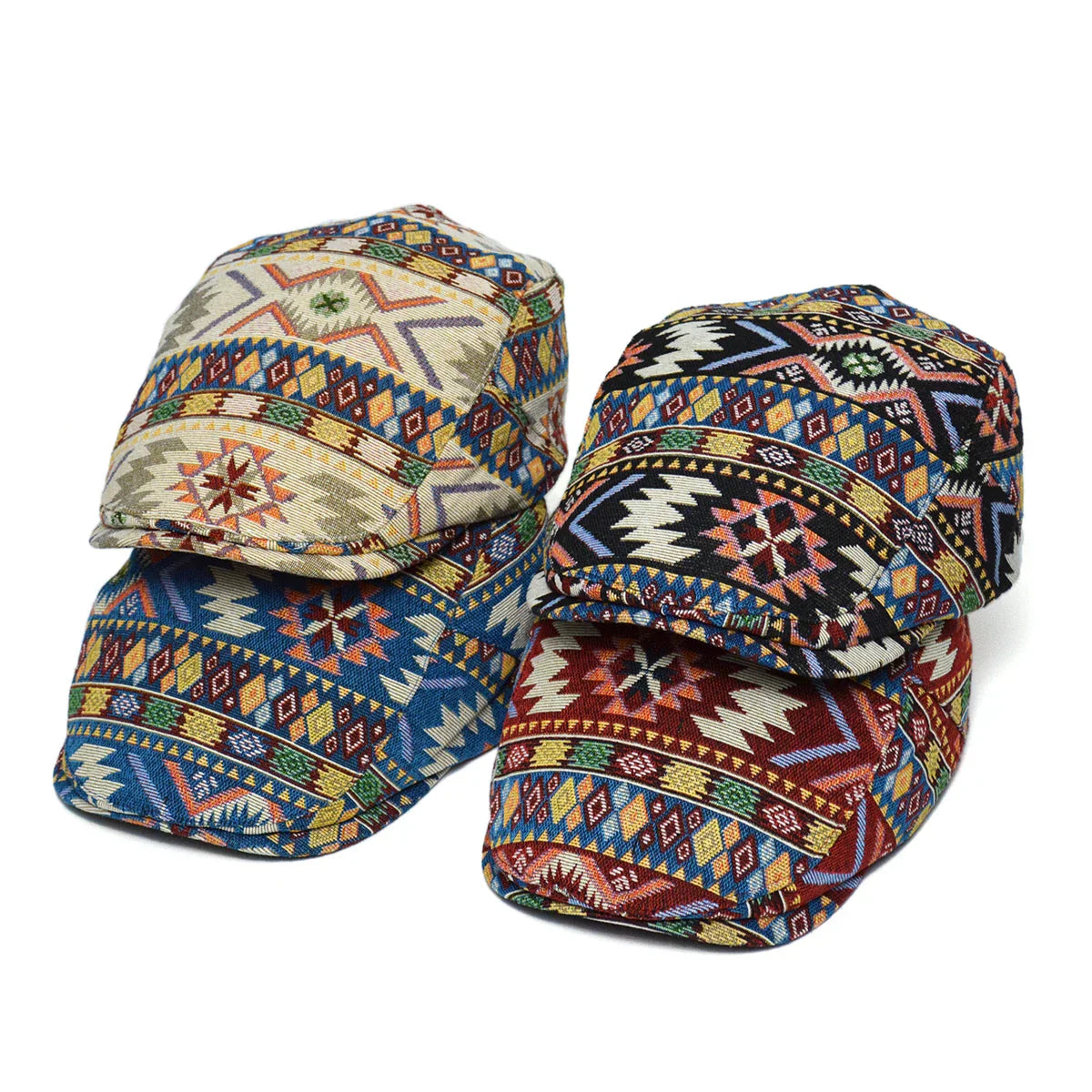 Vintage Tribal Flat Cap