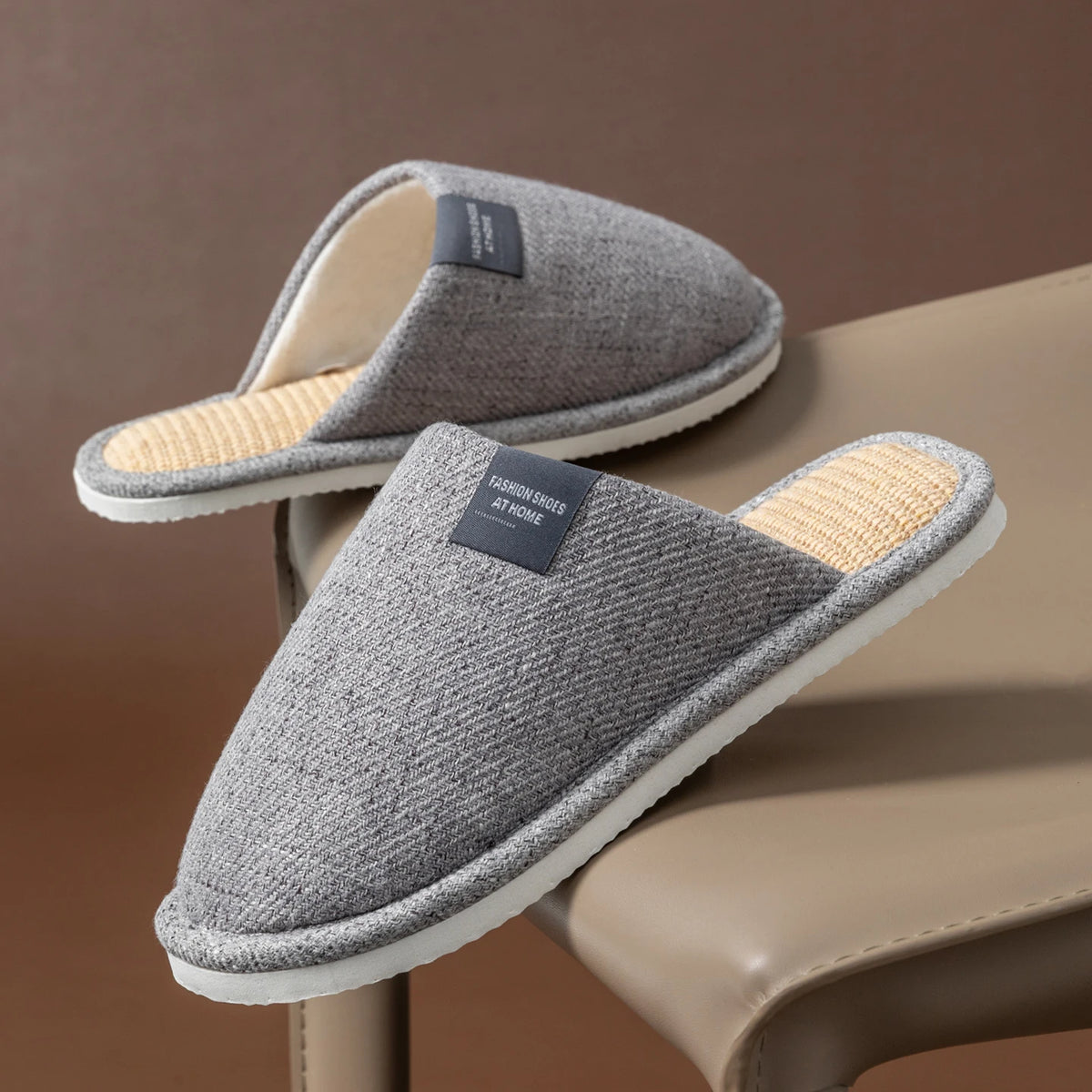 Unisex House Slippers Spring Fall Indoor Bedroom Floor Lightweight Quiet Flat Sole Breathable Comfortable All-Season Home Shoes