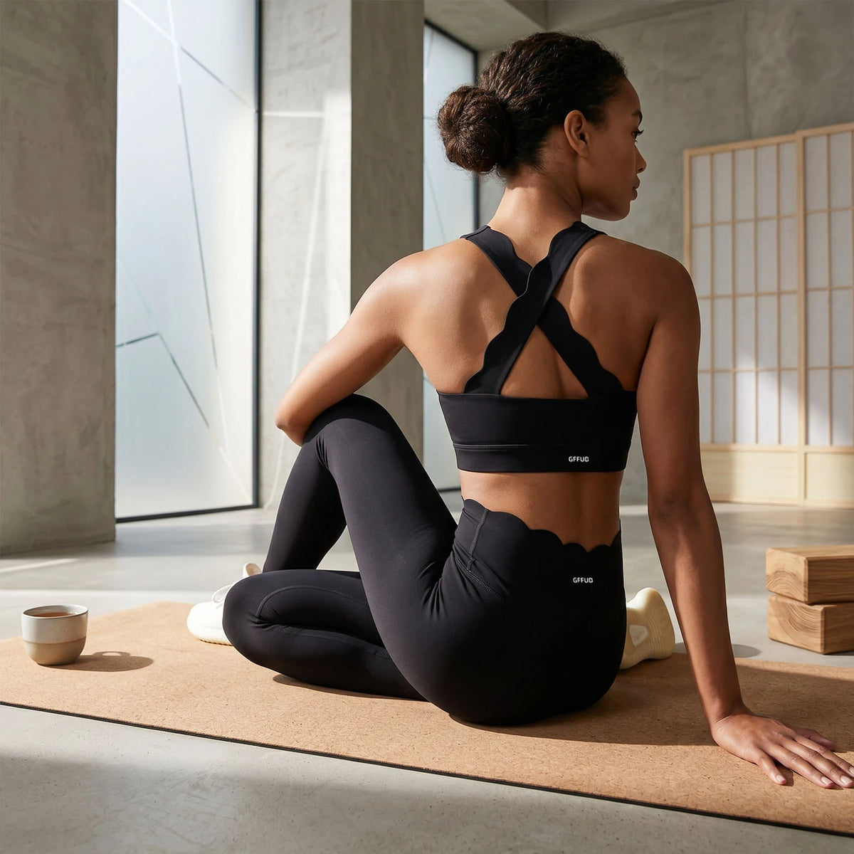 Women Cross Backless Sports Bra with Pads High Waist Yoga Leggings Set High Elastic Slim Fit Summer Running Gym Activewear