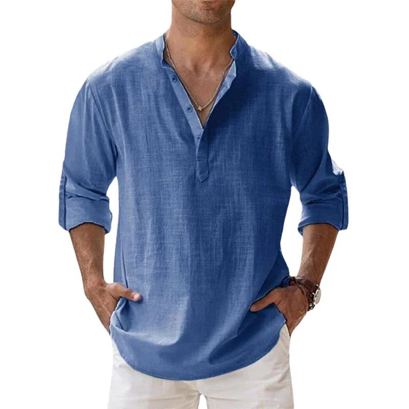 Arden Linen Henley Shirt