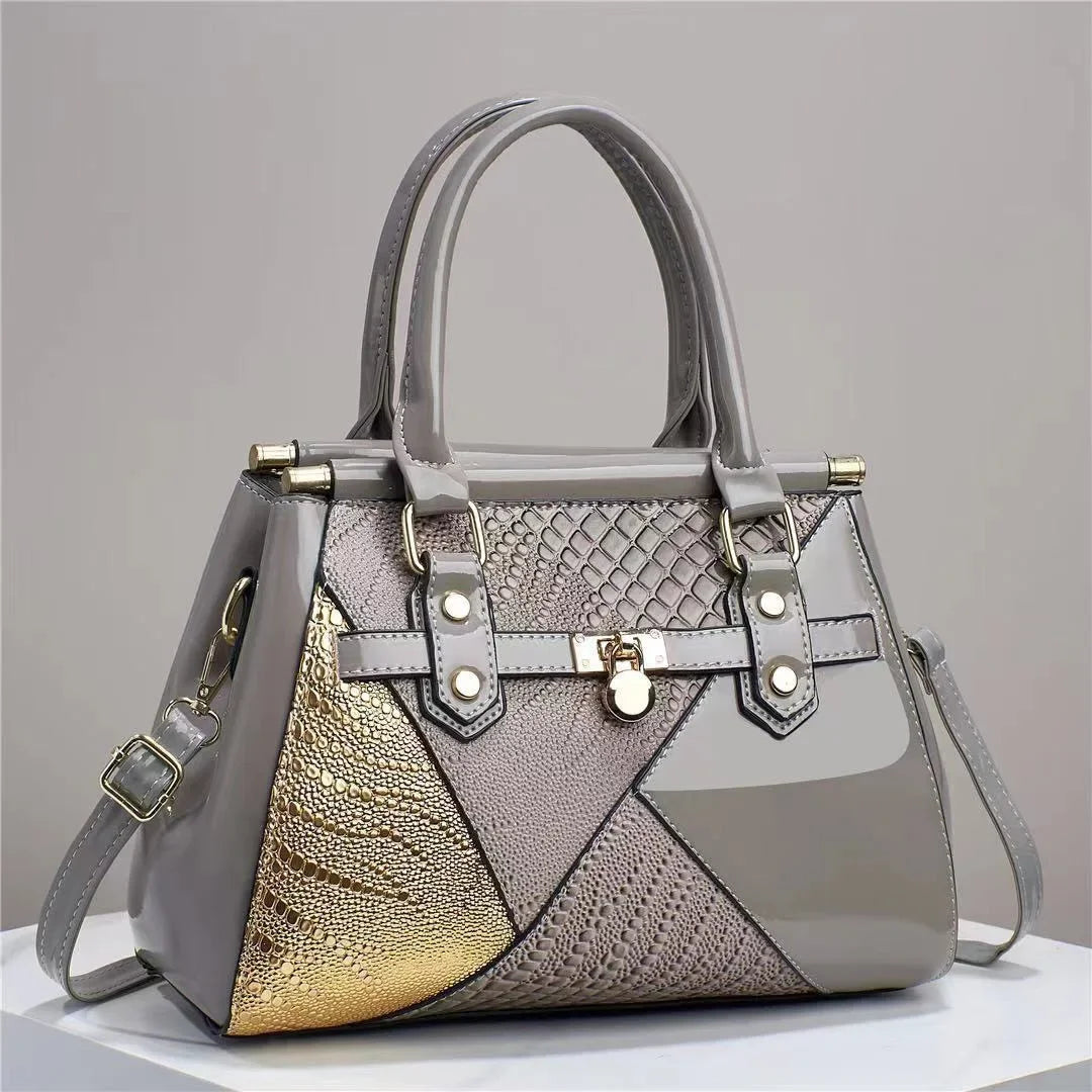 Noir Éclat Croc Luxe Handbag