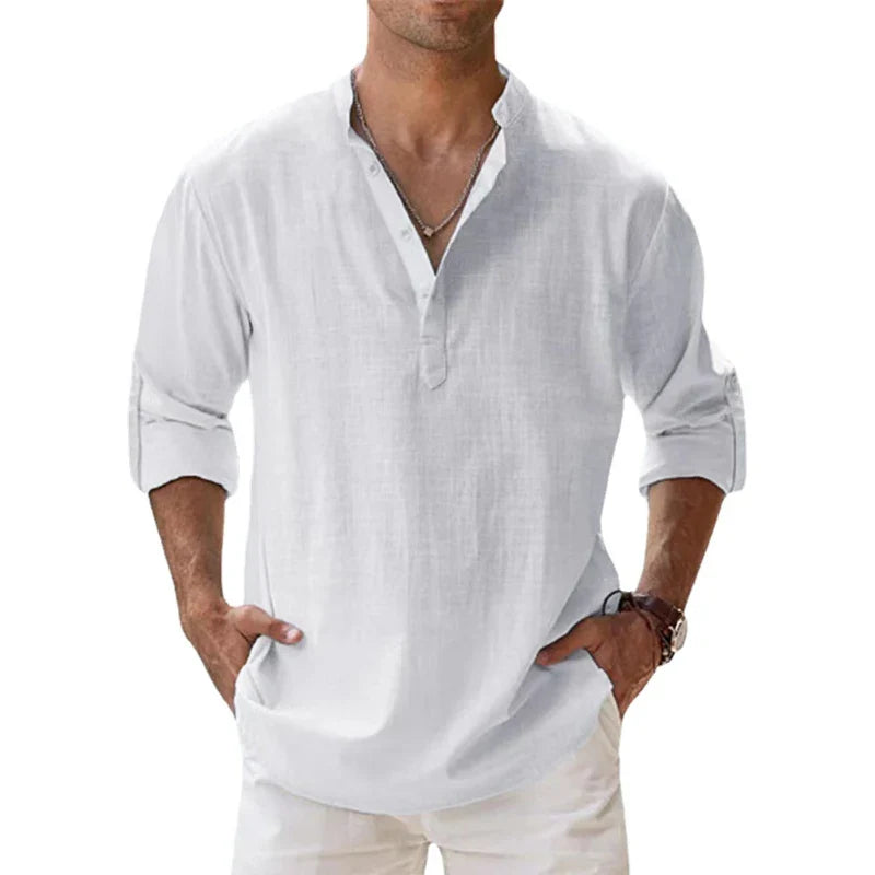 Arden Linen Henley Shirt