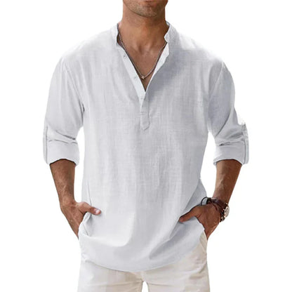 Arden Linen Henley Shirt