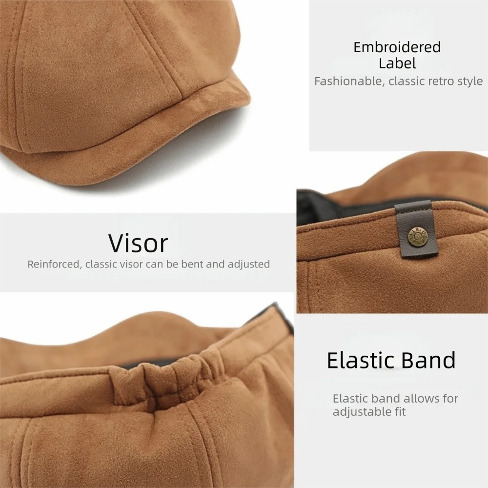 Lennox Suede Newsboy Cap