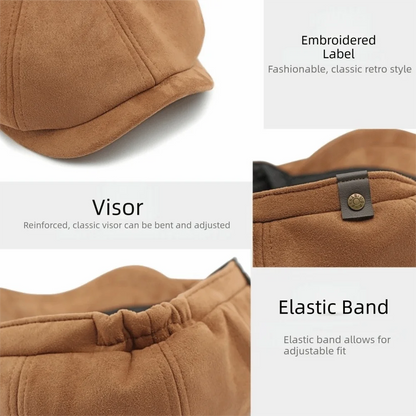 Lennox Suede Newsboy Cap