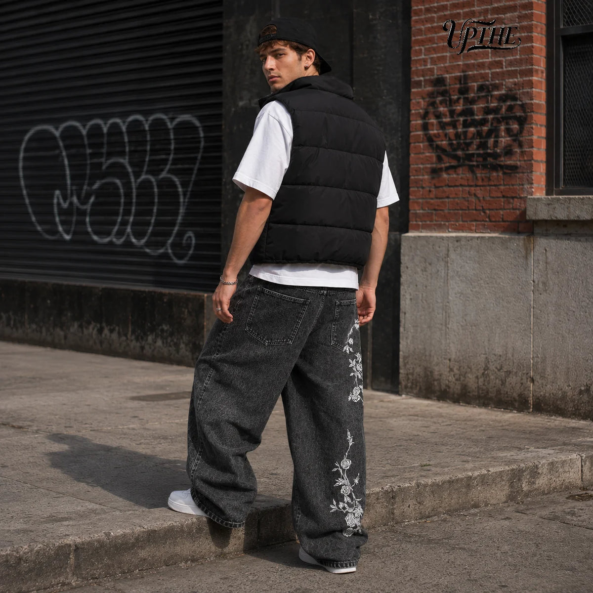 Noir Rose Street Baggy Jeans