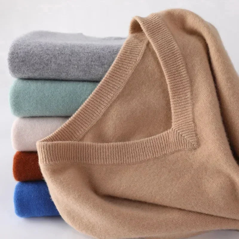 Signature Cashmere V-Neck Sweater