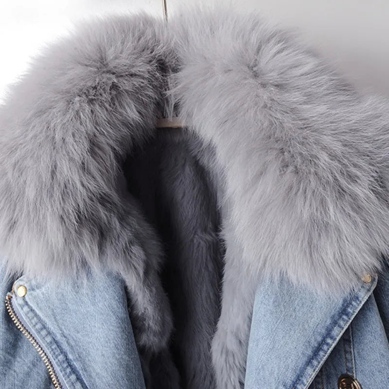 Elara Fur Denim Jacket
