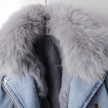 Elara Fur Denim Jacket